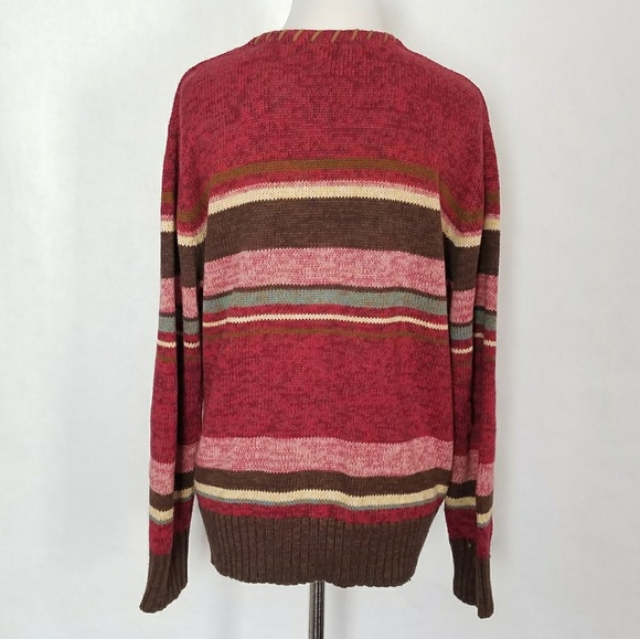 Multicolored Stripes Front Zip Cardigan - Picture 4 of 9